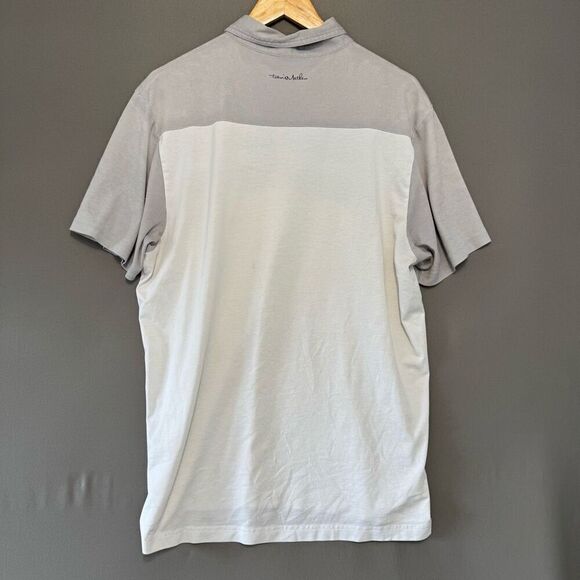 Travis Mathew White Striped Polo Shirt Small Logo Golf Polo Mens Size XLarge - Picture 16 of 16
